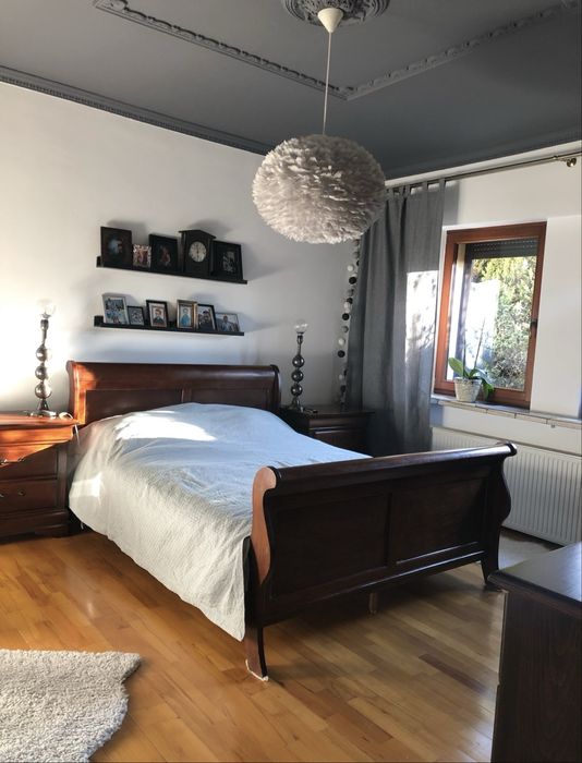 Drewniane meble do sypialni kolonialne | Łóżko 160x220 + szafa + komoda + 2 szafki nocne | 2699 zł