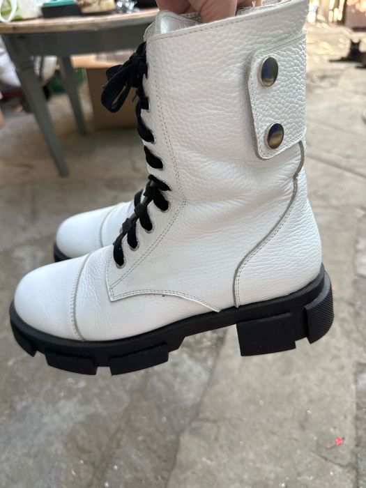 Берцы белые 39 размер кожа