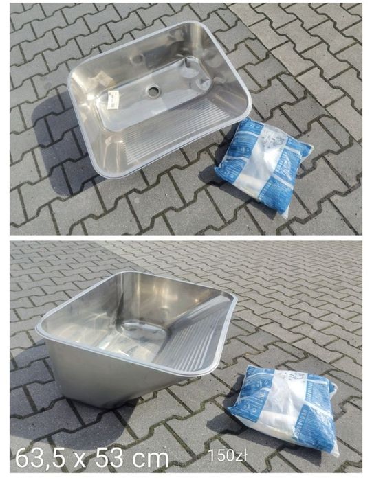 Zlew 63,5 x 53 cm stalowy komora gospodarcza