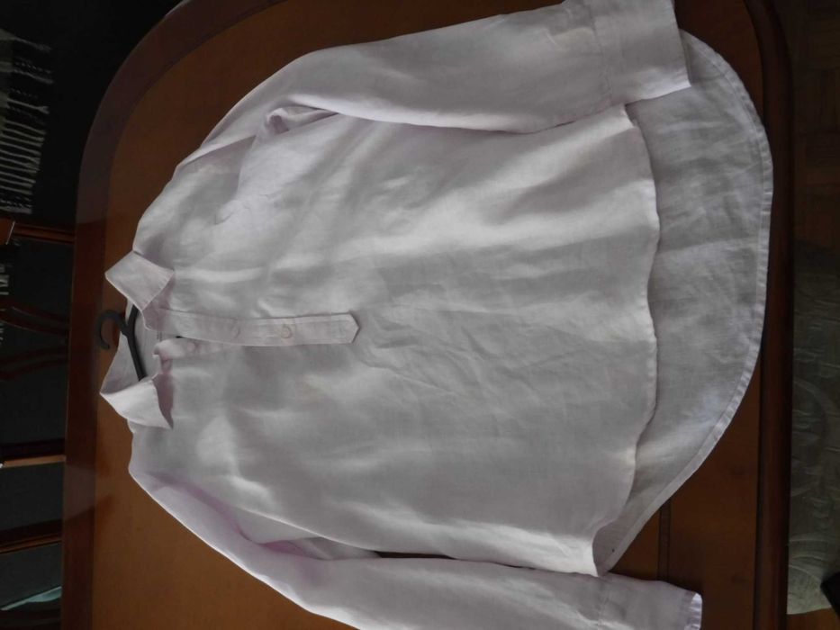 Camisa de linho rosa Tamanho 39-40