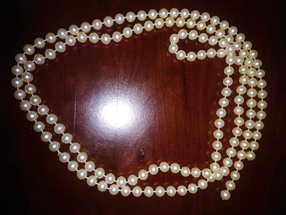 Бусы жемчуг, натуральный камень, янтарь