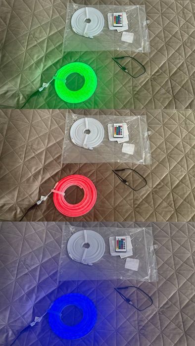 Гнучка неонова RGB світлодіодна стрічка 2х 5м