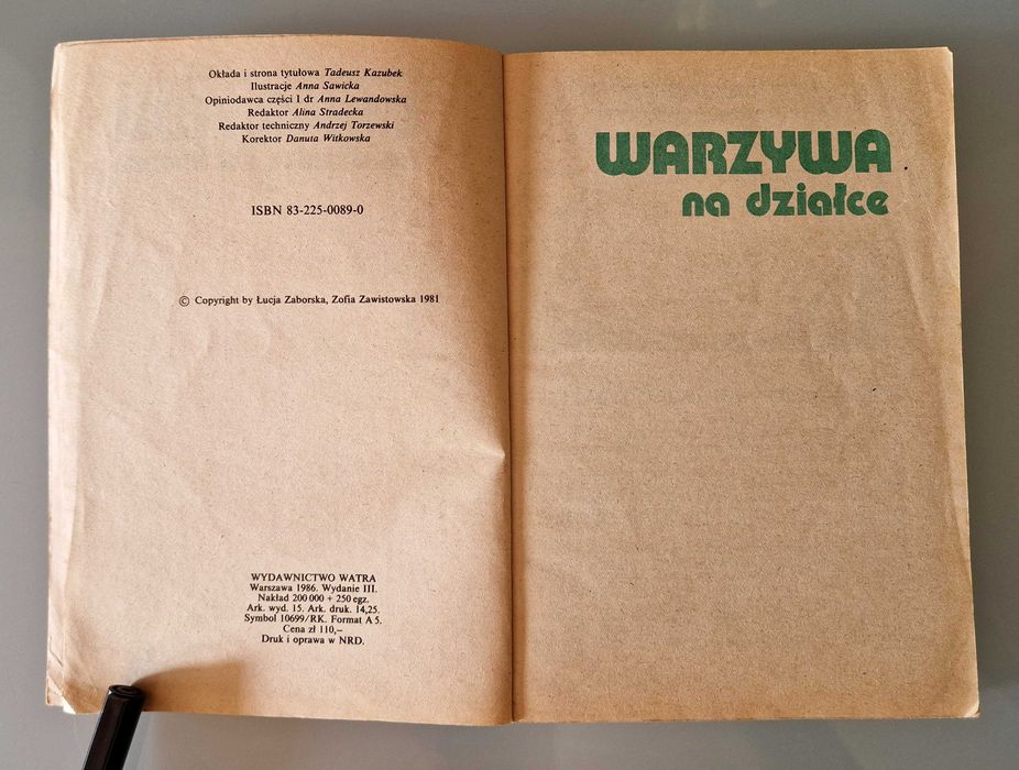Zaborska, Zawistowska - Warzywa na działce i w kuchni