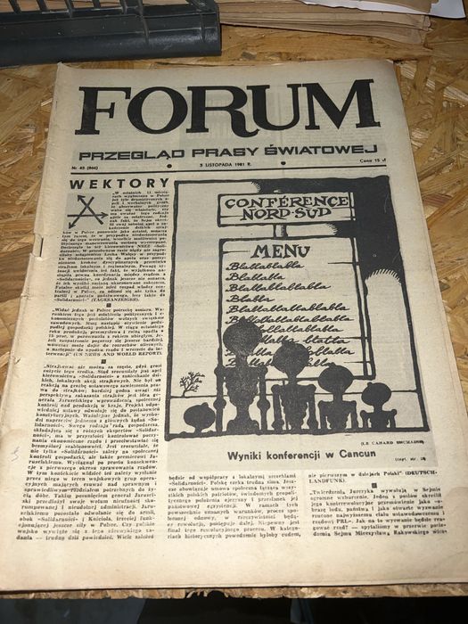 Gazeta FORUM 5 listopada 1981 - kolekcja gazet PRL