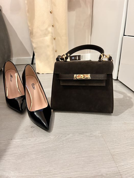 Zamszowa  brazowa torebka