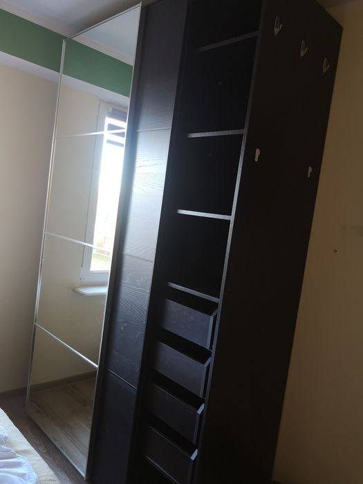 Drzwi przesuwne 2 skrzydła lustro/płyta meblowa