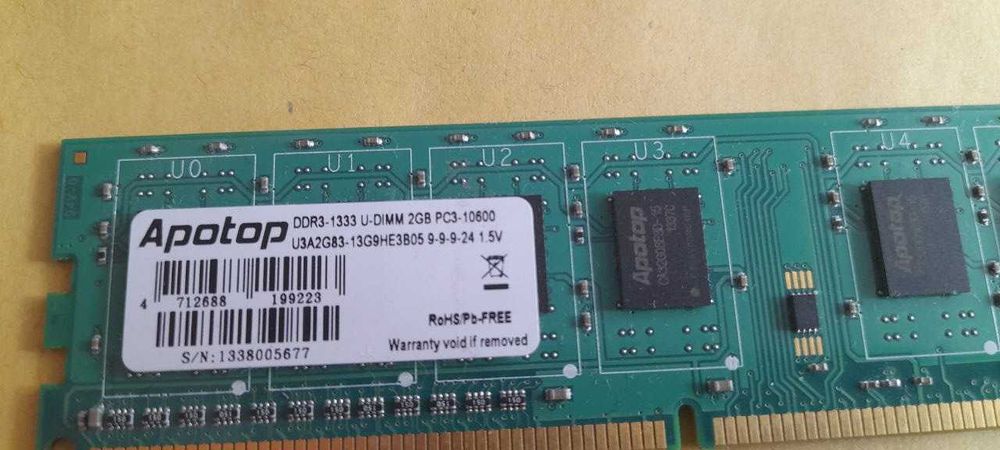 Модуль памяти DDR3 2 ГБ Apotop; 10600, бу.