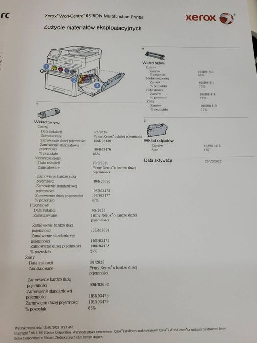 Xerox 6515 przebieg 18 tys, do serwisu lub na części