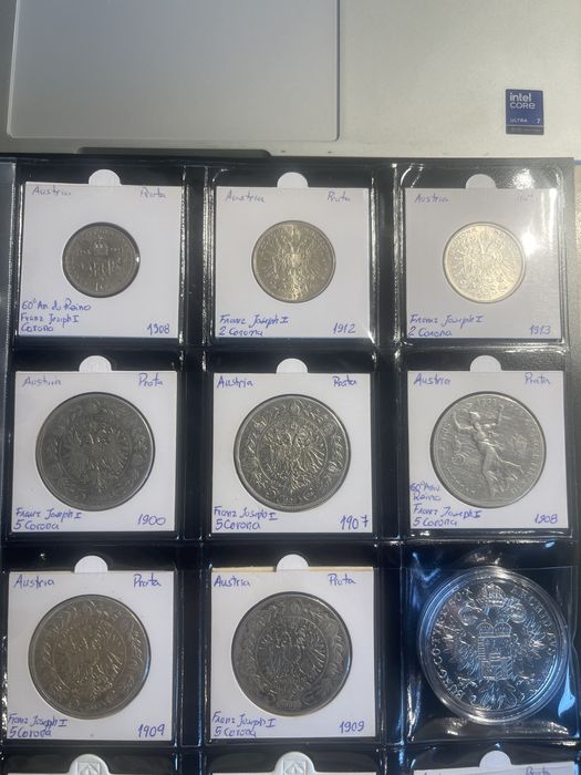 Moedas Imperio Austro-Hungaro prata (44 moedas)