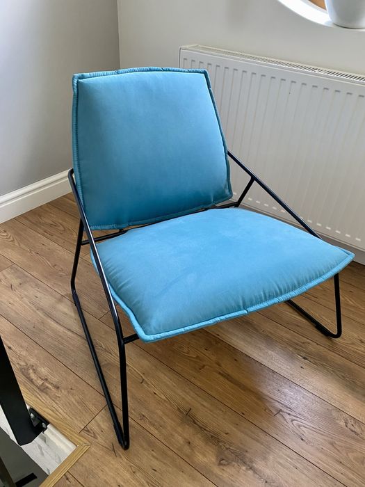 Ikea fotel krzeslo villstad jak nowy nie uzywany turkusowy zobacz