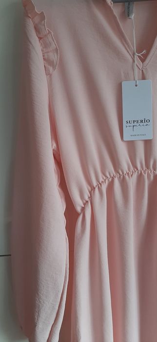 Sukienka puder dlugi rękaw M