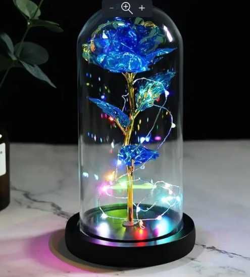 Троянда в колбі з LED підсвічуванням нічник Вічна трояна Роза ночник