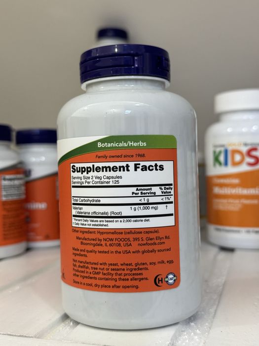Now Foods, Valerian Root 500 мг (250 капс.), валериана, валеріана