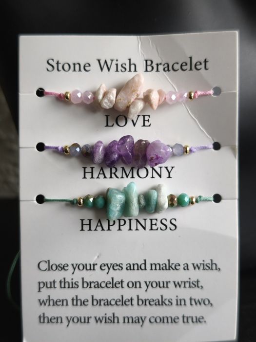 Zestaw bransoletek z kamieni naturalnych komunia prezent