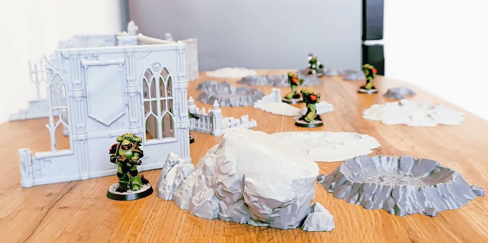 Kratery i ruiny do Gier bitewnych Warhammer 40k i inne(druk3d)