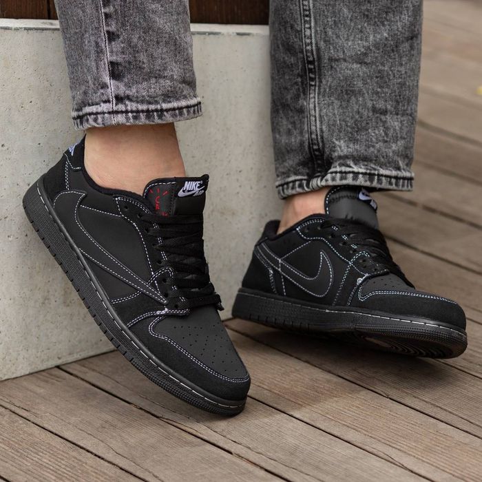 ФАВОРИТ! Air Jordan Retro 1 Low x Travis Scott OG Black Phantom 36-45