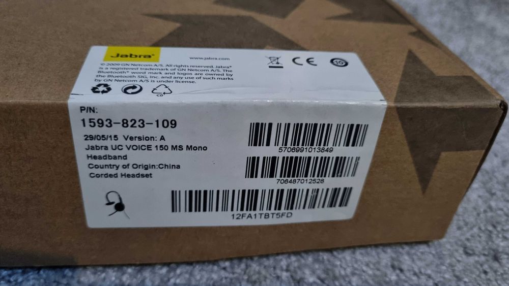 NOWE Słuchawki Jabra UC VOICE 150 MS Mono USB 1593.-823-109