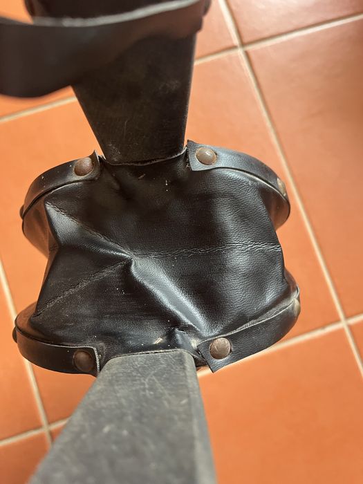 Fole de madeira e latão, soprador de brasas.