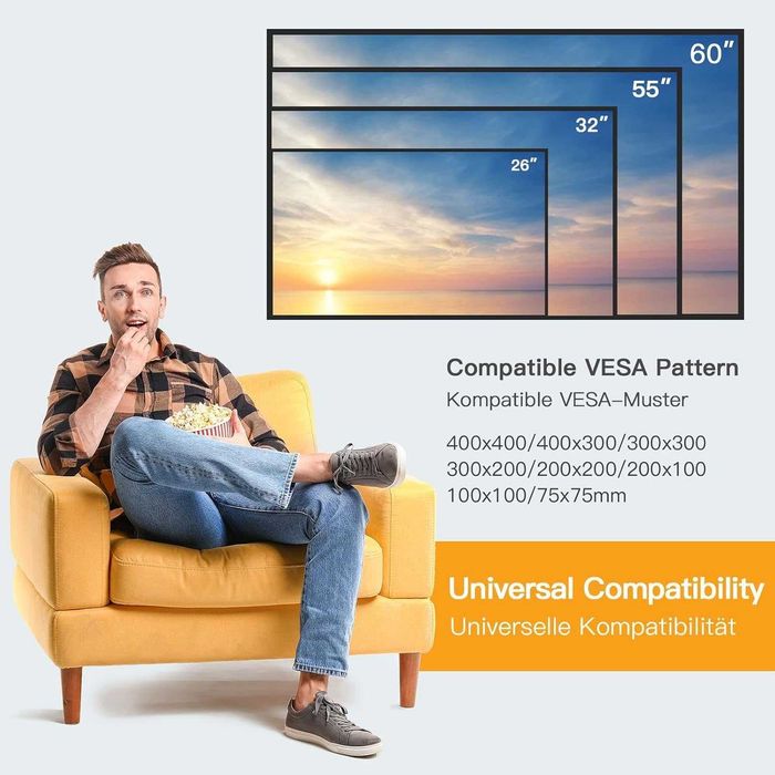 Uchwyt Ścienny Na Telewizor Płaski Regulacja 26-55'' Max 45 kg