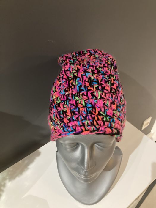 Czapka ciepła zimowa robiona na szydełku