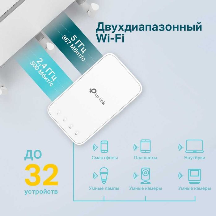 Новый Mesh усилитель ретранслятор Wi-Fi сигнала Тп линк RE300 v.2 1200