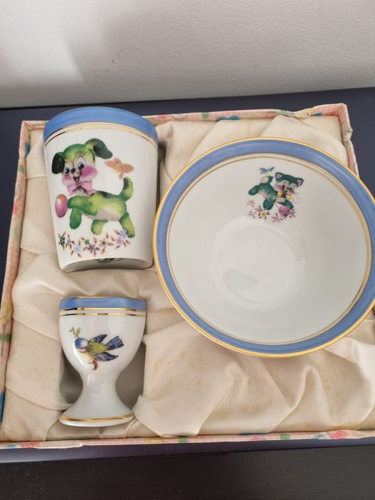 Conjunto porcelana criança Limoges Trevo