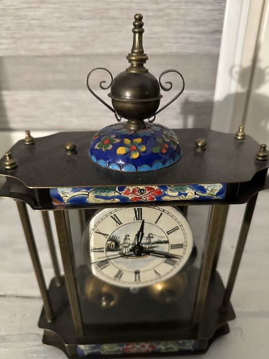 zegar kominkowy emaliowany cloisonné