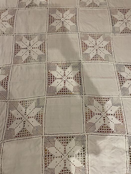 Toalha de mesa linho e renda