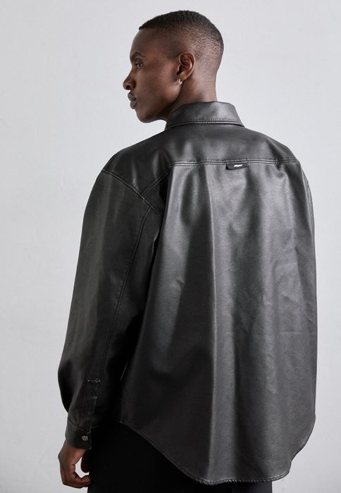 Koszula z ekoskóry czarna MSGM 42