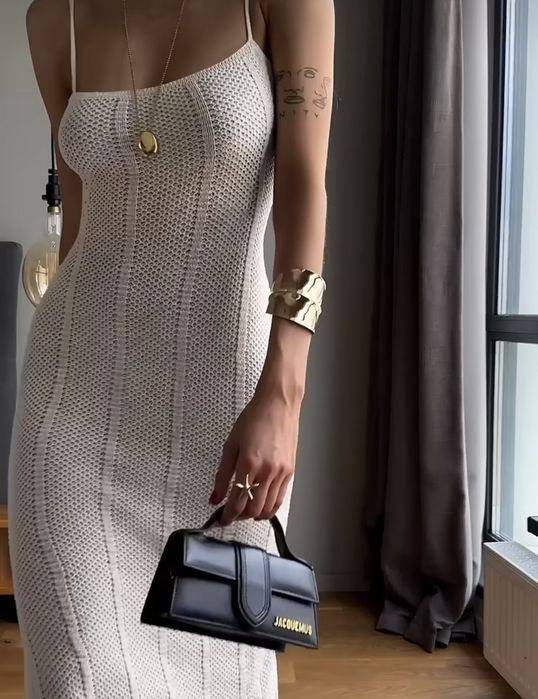 Сарафан в'язаний новий на шнурівці