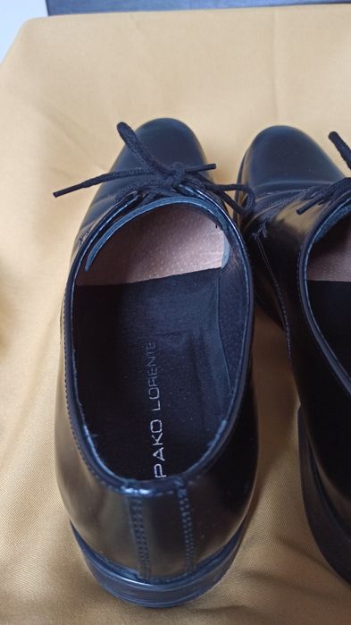 Pako lorente czarne buty eleganckie męskie wizytowe półbuty pantofle
