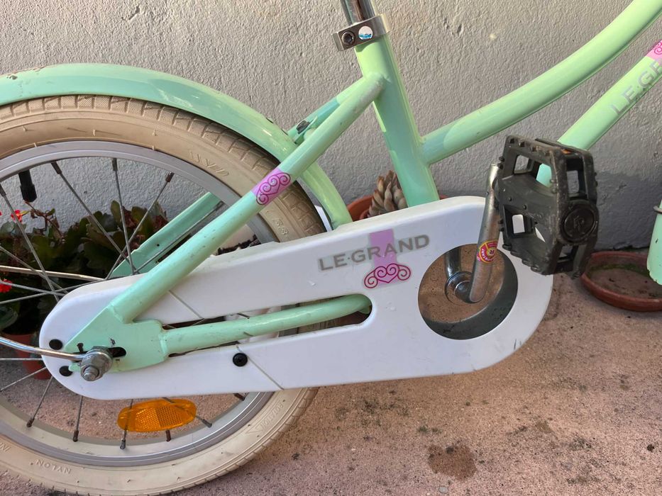 Bicicleta Infantil Legrand 16’’ com Cesto – Verde Menta