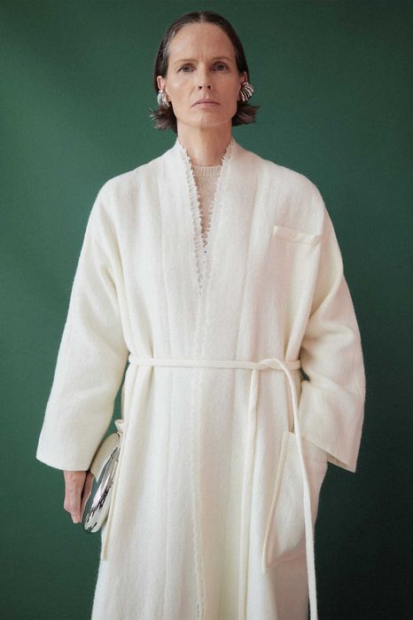 Пальто Zara біле белое шерсть