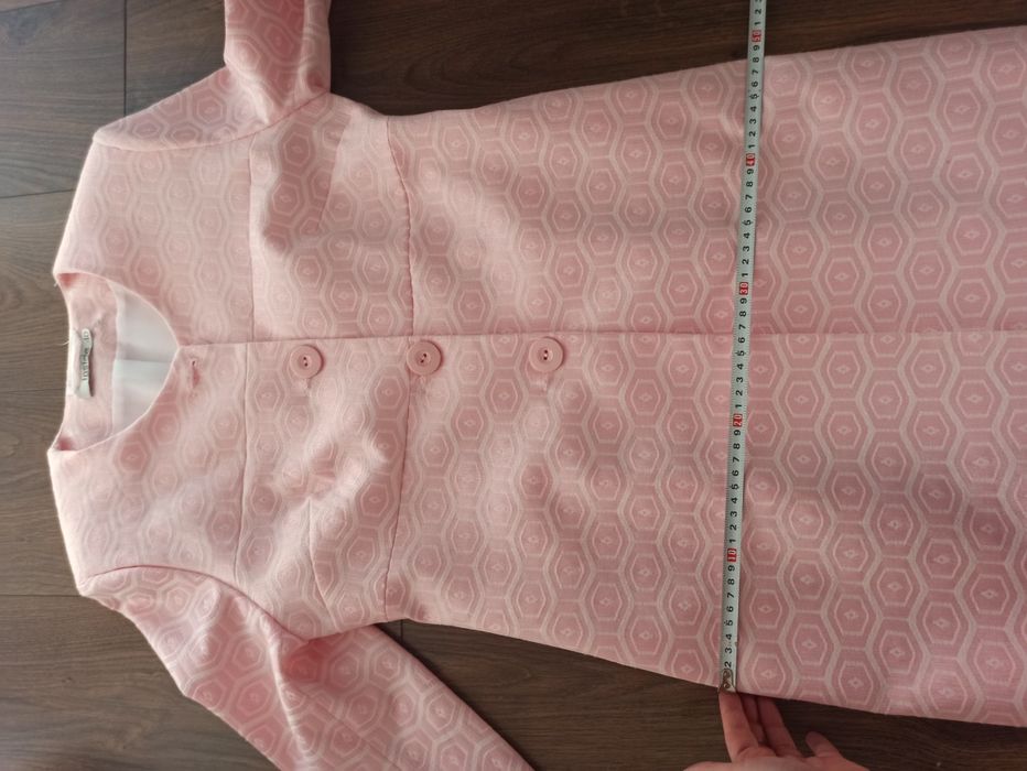 Wiosenny Łososiowy płaszczyk płaszcz długi żakiet 40