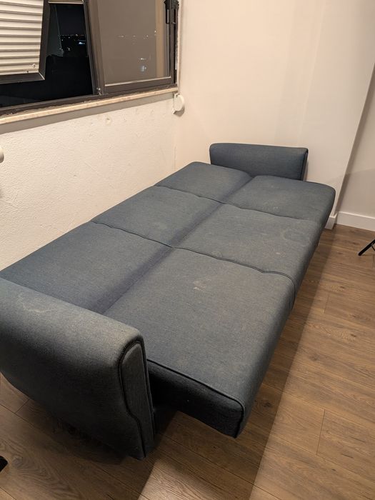 Sofá cama azul 215cm