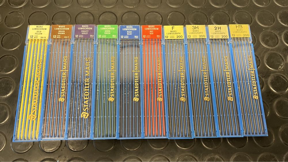 10 caixas Minas Lapiseira Steadler Lumochrom Lumograph