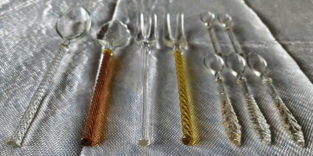 Lote de talheres em vidro antigos