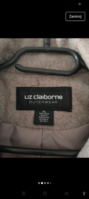Płaszcz damski XL Liz Claiborne 62% wełna
