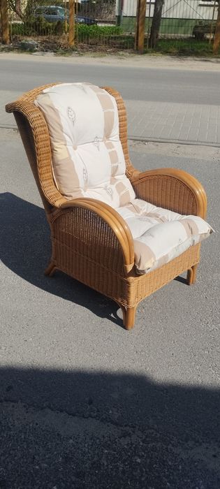 Fotel uszak rattan rattanowy fotel Boho