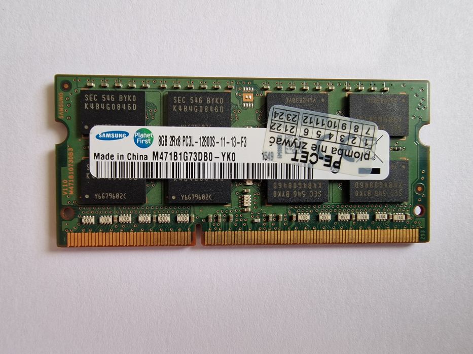 Pamięć RAM 8 GB DDR3 DDR3L PC3L Samsung 12800s 1600 MHz 1,35V do laptopa
