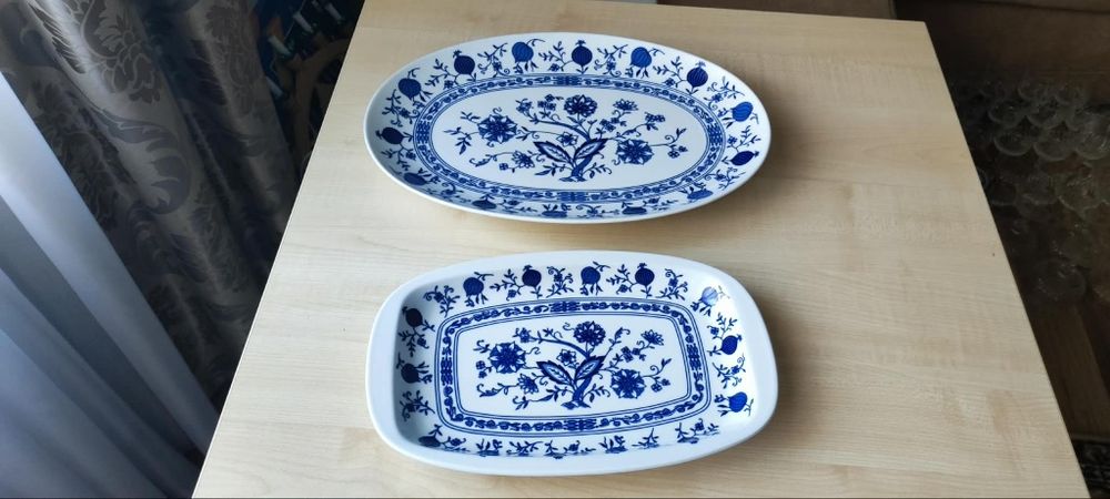 Блюдо велике  тарелка  синий лук фарфор