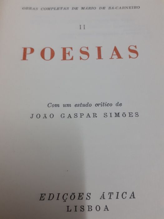 Poesias, Mario Sa-Carneiro, Atica 1 edição