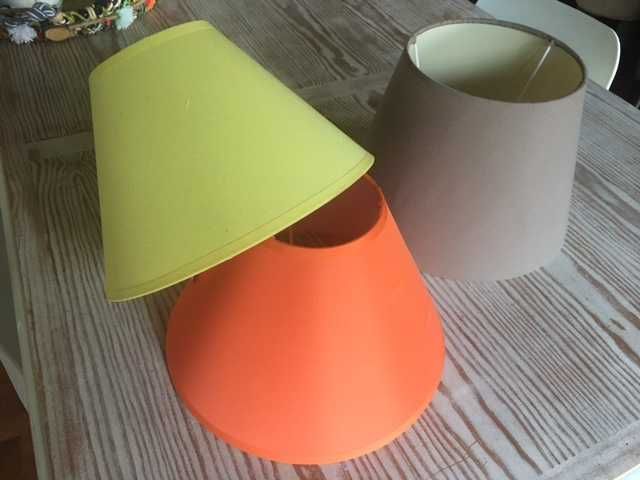 3 Abajours em tecido, novos