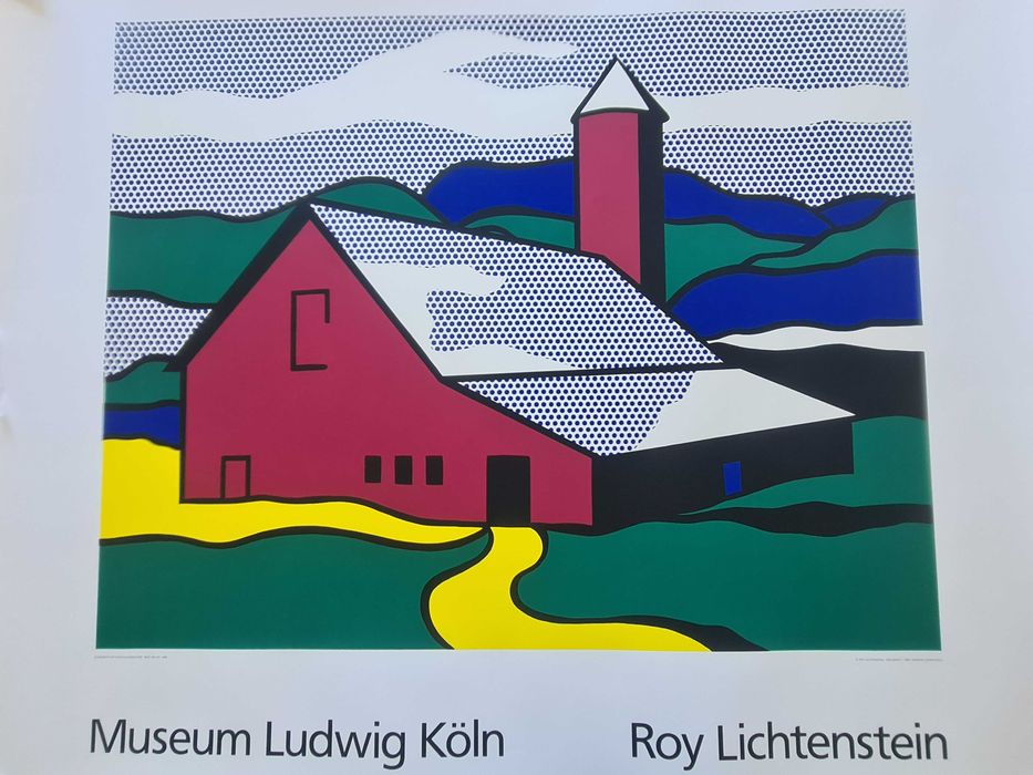 ROY LICHTENSTEIN  Red Barn II 1969 Grande Formato Poster Litográfico