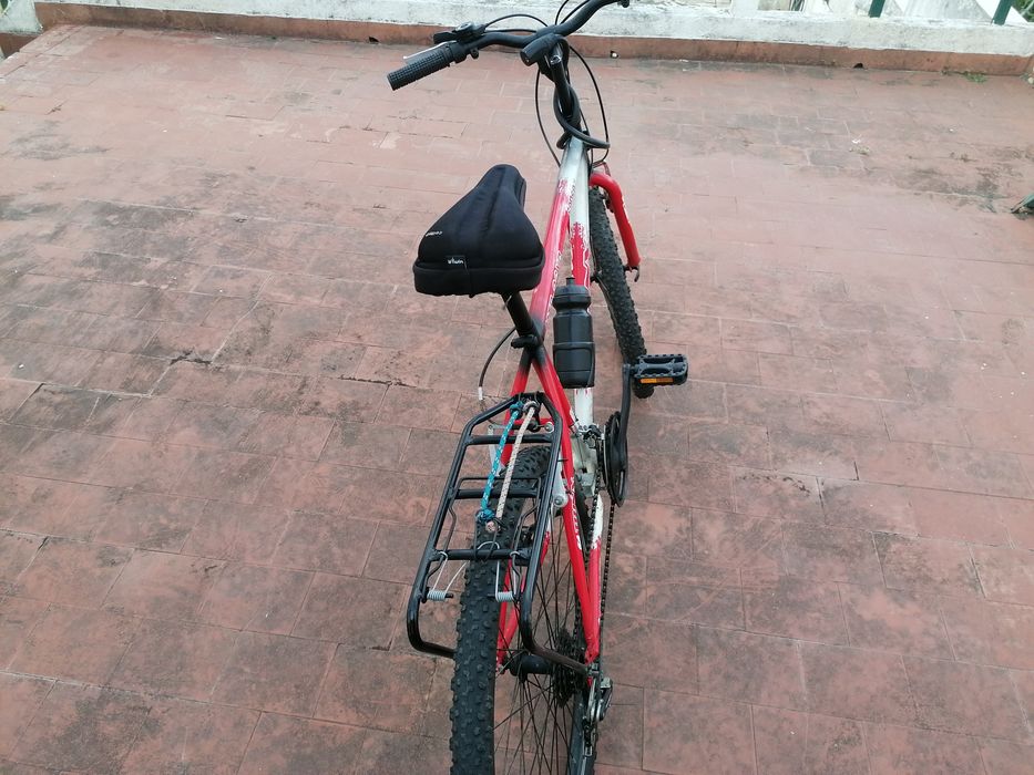 Bicicleta com apoio traseiro para carga