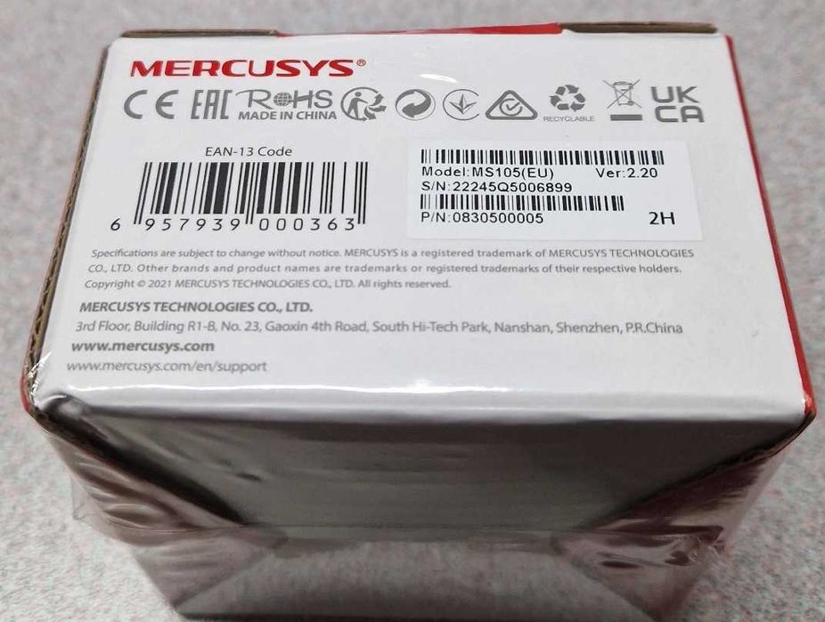 LOTE 5 SWITCHs (10/100Mbps) MERCUSYS MS105 (5 portas)