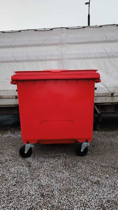 Nowe pojemniki na odpady 1100l kosze na śmieci kubeł kontener czerwony