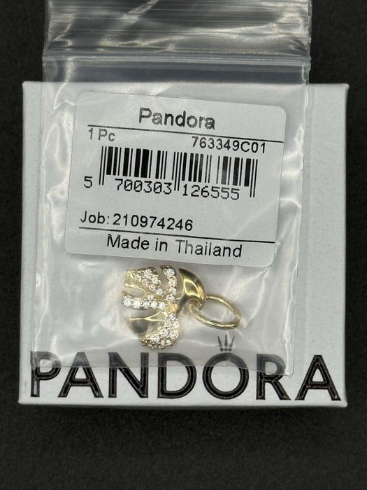 Pandora Charms listek Monstery pozłacany
