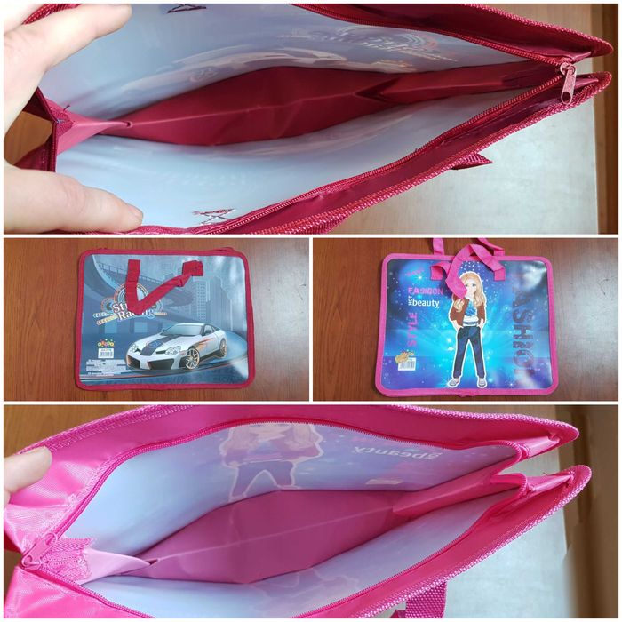 Папка порфель з ручкам А4 А4+, з 2 відділен Малюн Паєтки Зошит Ручн пр