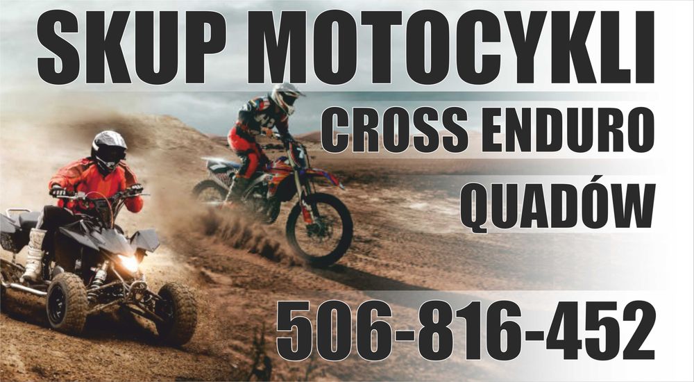 SKUP MOTOCYKLI Cross Crossy Enduro Quadów -Sprawne i uszkodzone-